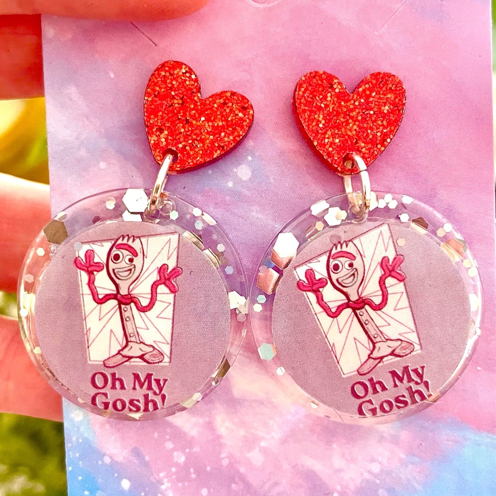 Forky Acrylic Dangle Earrings